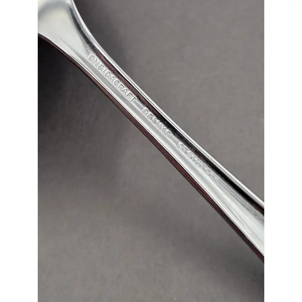 Oneida OUR ROSE Forever Rose Stainless Glossy Flatware Floral Gravy Ladle